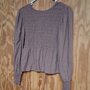 a new day Brown Ruched Blouse